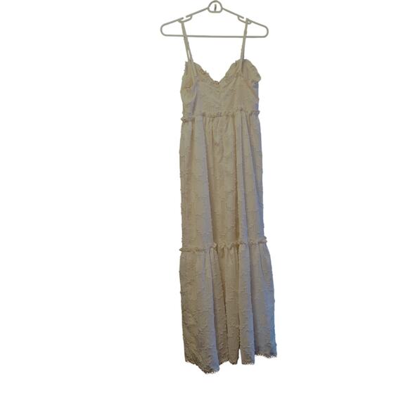Lulu's cream coquette floral maxi dress size small - Picture 2 of 9